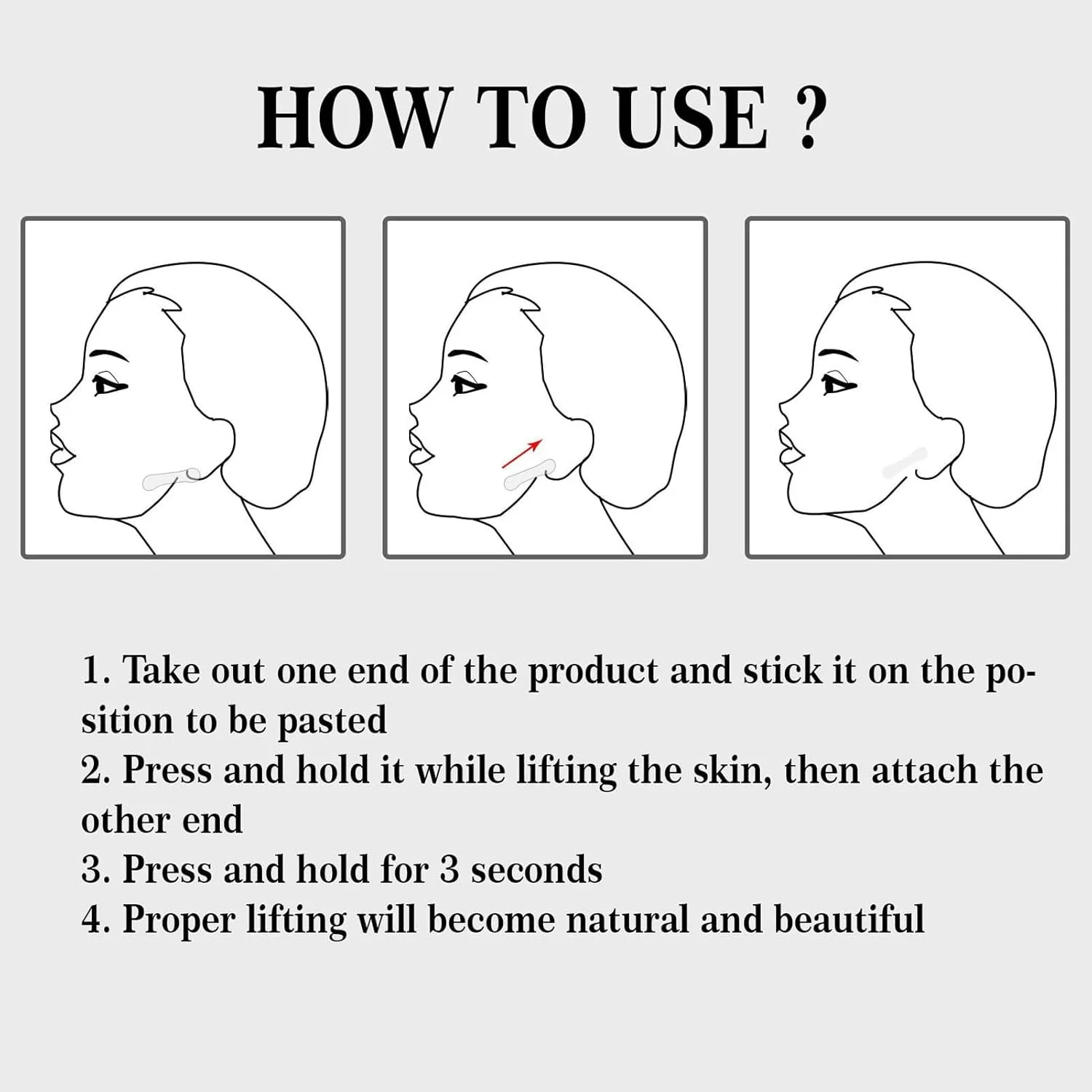 نوارهای لیفت صورت سیکسران، 100 عدد، عملکرد آسان، مناسب برای تمام سنین، 10 عدد لیفتینگ