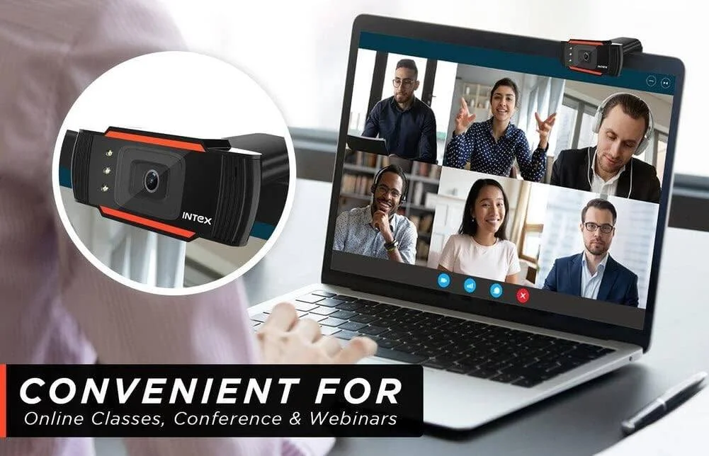 وب کم اینتکس IT WEB CAM 09 برای لپ تاپ و کامپیوتر با میکروفون، دید در شب سه بعدی، گیره پشتی قابل تنظیم، وب کم با اتصال USB سازگار با ویندوز 7/8/10/11، MacOS 12.0، Chrome OS 96.0.4664 یا بالاتر