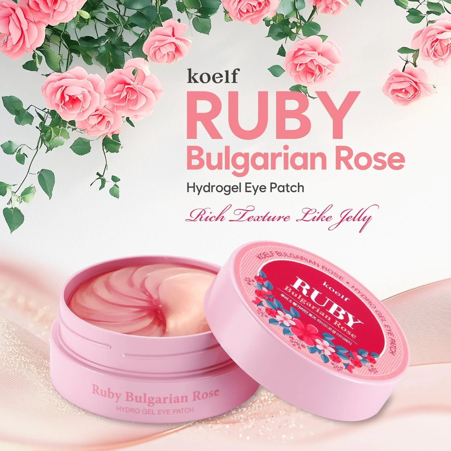 پچ زیر چشم هیدروژل گل رز بلغاری کوئلف، 60 عدد