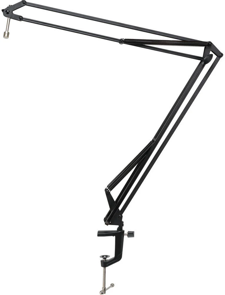 بازوی نگهدارنده میکروفون رومیزی Mackie DB-100، میکروفون خود را روی میز نصب کنید، ساختار فولادی مستحکم، نیاز به پایه میکروفون را از بین می برد، تسمه های قلاب و حلقه برای مدیریت کابل ها، مشکی | DB100