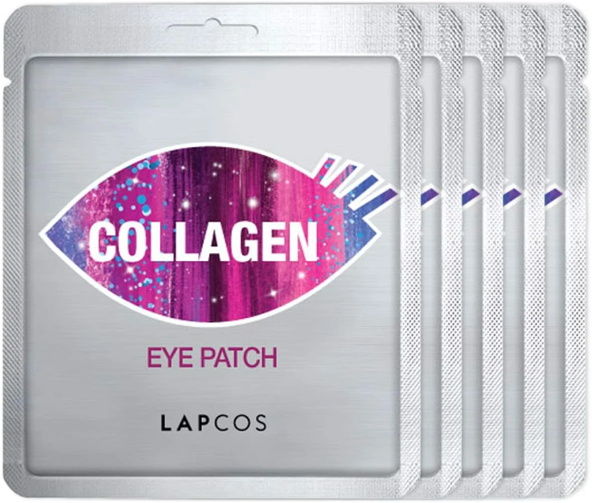 ماسک دور چشم کلاژن LAPCOS، پچ های زیر چشم برای سفت و صاف کردن ناحیه ظریف چشم، درمان پوست پف کرده و خسته، محصول محبوب زیبایی کره ای، بسته 5 عددی
