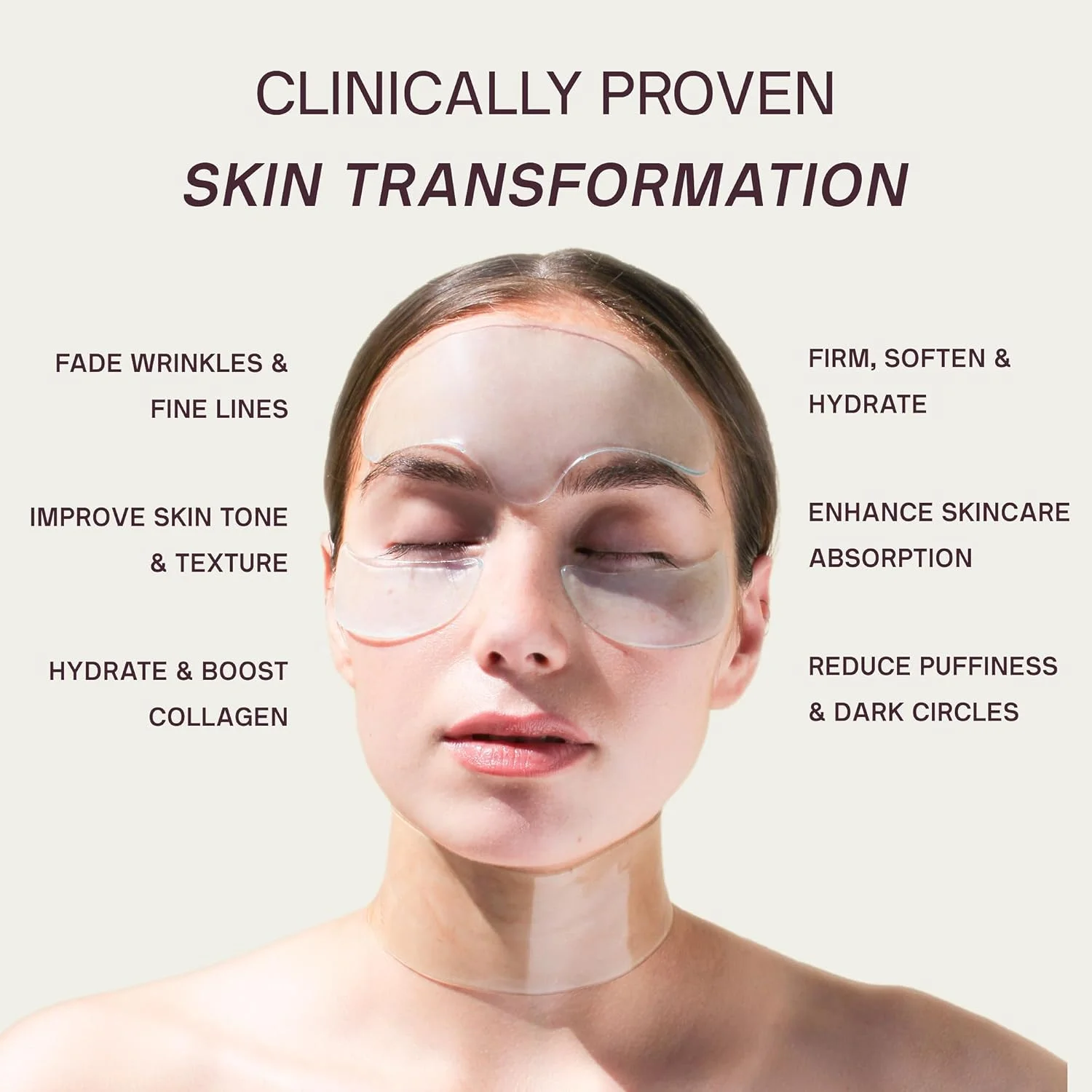 پدهای ضد چروک سیلیکونی Dermaclara - کیت درمان صورت قابل استفاده مجدد برای خطوط ریز، مراقبت از پوست ایمن در دوران بارداری - پدهای زیر چشم، پیشانی، گردن