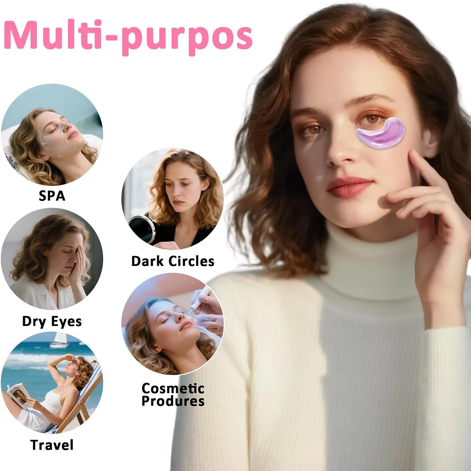 کیسه یخ ژله ای برای چشم، کیسه یخ ژله ای، کمپرس سرد خنک کننده قابل استفاده مجدد و انعطاف پذیر (کیسه یخ چشم - A)