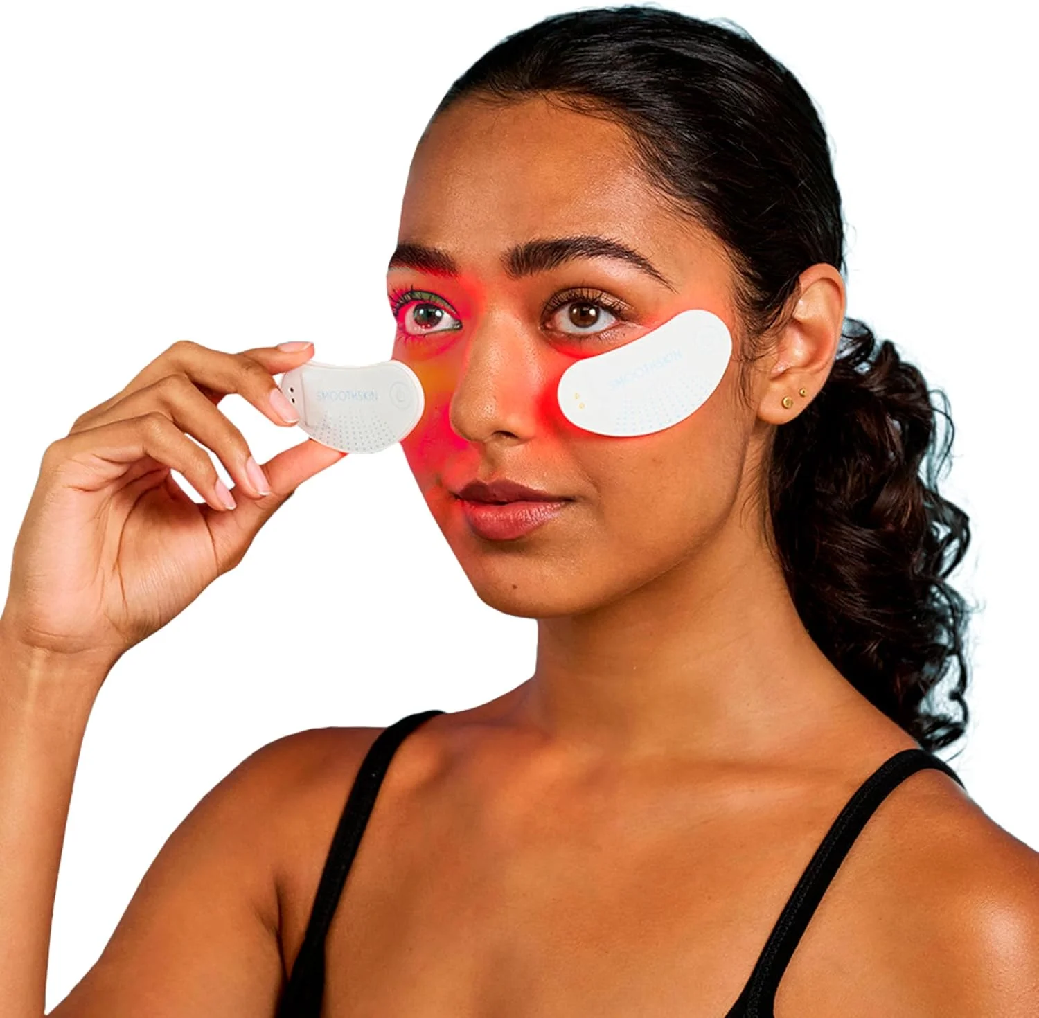 پدهای چشم LED نور قرمز SmoothSkin DuoLux Mini با 24 هیدروکلوئید که کلاژن را تحریک می کنند، چین و چروک را کاهش می دهند، سفت و روشن می کنند