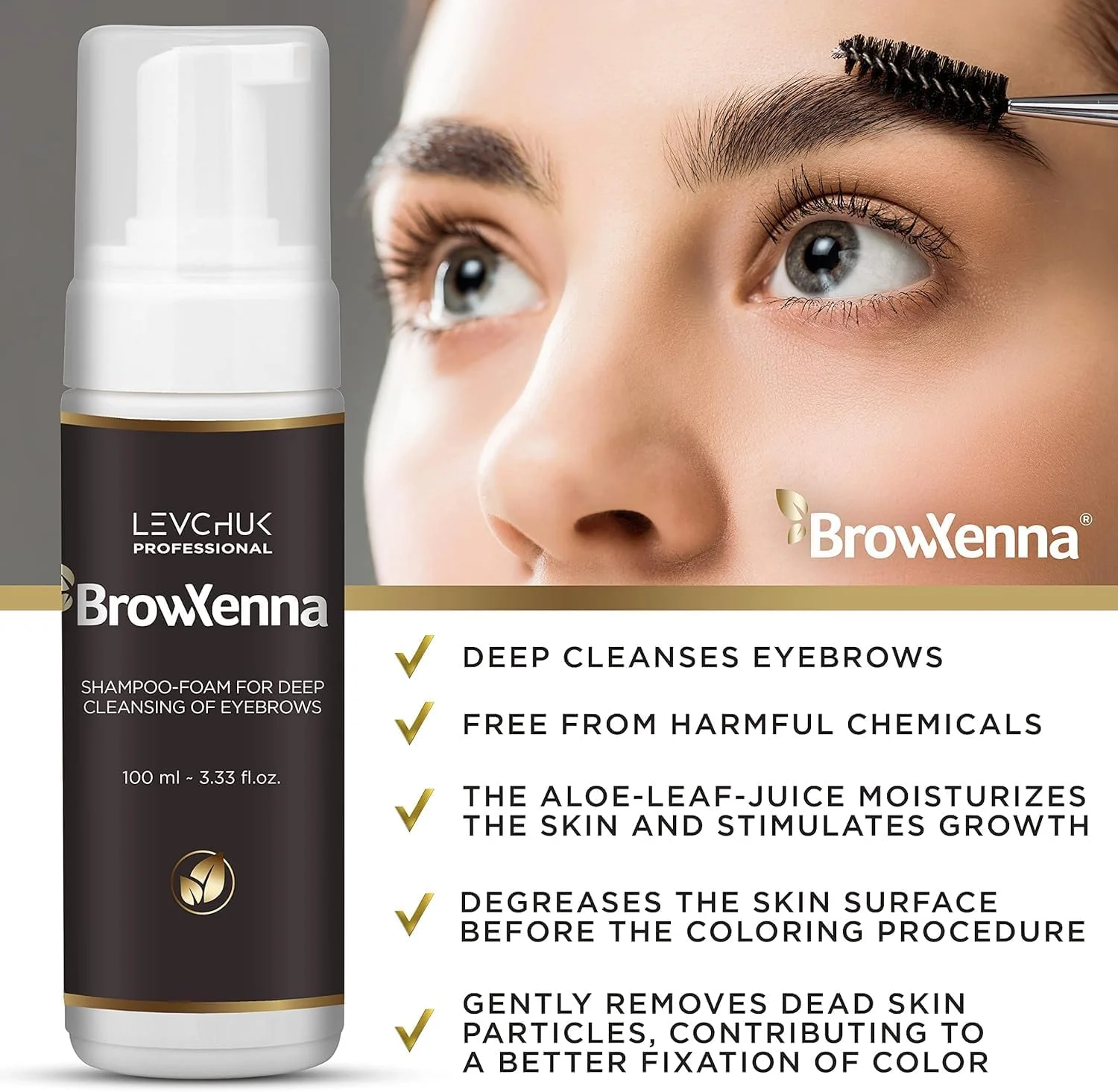 شامپو فوم ابرو BROWXENNA، پاک کننده عمیق، 100 میلی لیتر شامپو فوم ابرو BROWXENNA، پاک کننده عمیق، 100 میلی لیتر