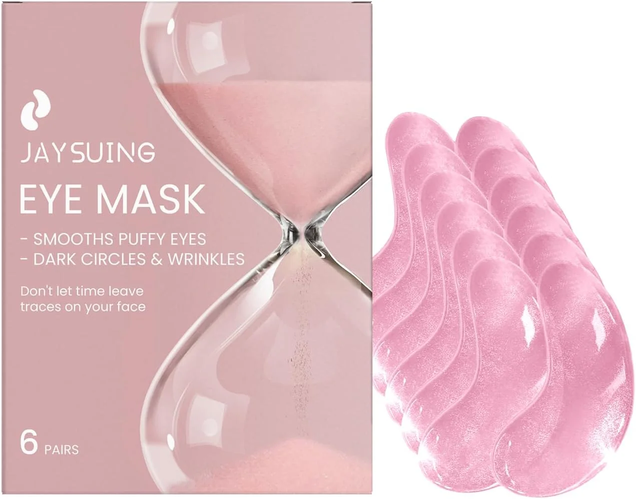 پدهای دور چشم اسید هیالورونیک - 30 جفت، ماسک های زیر چشم هیدروژل صورتی برای حلقه های تیره، پف و چین و چروک، درمان خنک کننده ژل دور چشم، مراقبت از پوست مناسب سفر