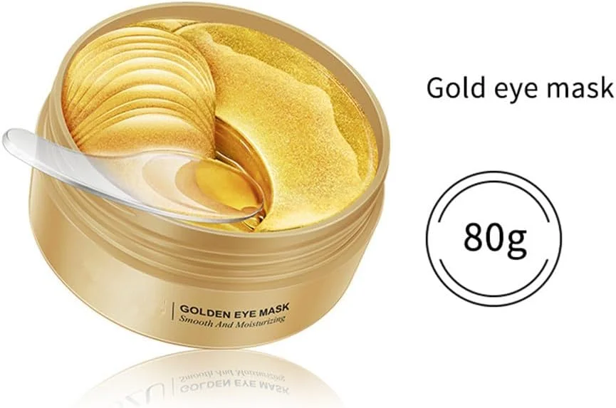 ماسک دور چشم کلاژن طلای 24 عیار، 60 عددی، رفع سیاهی و پف زیر چشم، محصول مراقبت از پوست صورت