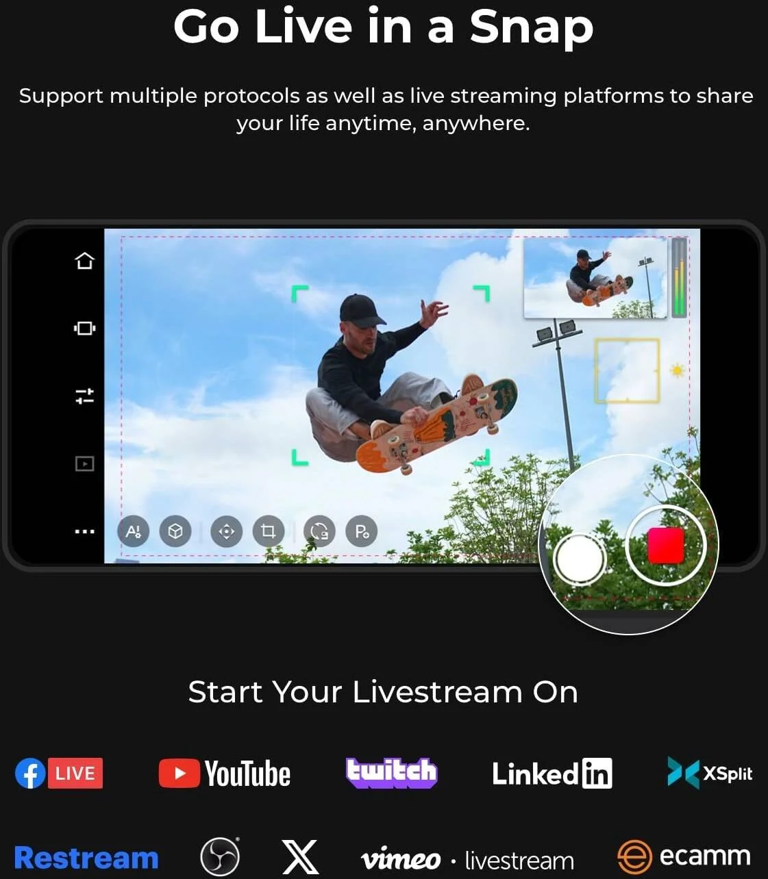 دوربین تولید زنده OBSBOT Tail Air، سنسور تصویر CMOS 1/1.8 اینچی، محدوده زوم دیجیتال 4 برابر، دیافراگم f/1.8، حداکثر رزولوشن 3856 x 2176، سیستم 8 لنز اپتیکال، مشکی | Tail Air