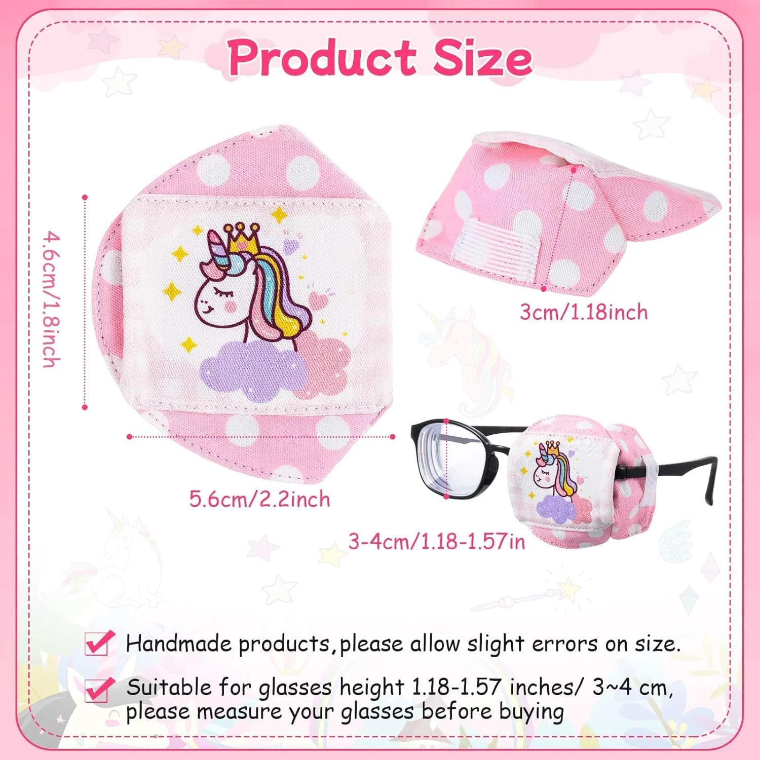 چشم بند کودکانه، چشم بند عینک، چشم بند سه بعدی تک شاخ صورتی پنبه ای قابل استفاده مجدد، تغییر شکل آسان نیست، برای کودکان پسرانه هدیه کریسمس تک شاخ، چشم چپ چشم بند کودکانه، چشم بند عینک، چشم بند سه بعدی تک شاخ صورتی پنبه ای قابل استفاده مجدد، تغییر شکل آسان نیست، برای کودکان پسرانه هدیه کریسمس تک شاخ، چشم چپ