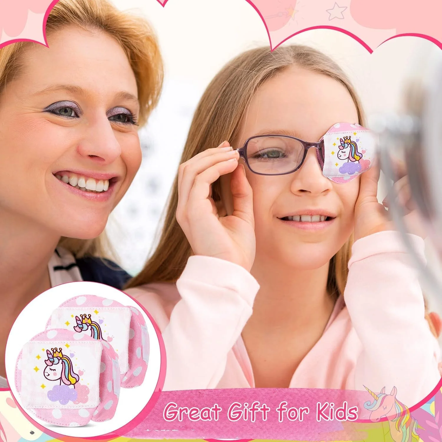 چشم بند کودکانه، چشم بند عینک، چشم بند سه بعدی تک شاخ صورتی پنبه ای قابل استفاده مجدد، تغییر شکل آسان نیست، برای کودکان پسرانه هدیه کریسمس تک شاخ، چشم چپ چشم بند کودکانه، چشم بند عینک، چشم بند سه بعدی تک شاخ صورتی پنبه ای قابل استفاده مجدد، تغییر شکل آسان نیست، برای کودکان پسرانه هدیه کریسمس تک شاخ، چشم چپ