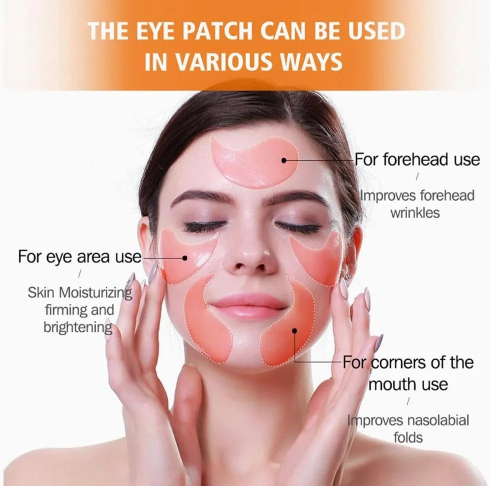 ماسک زیر چشم 5 در 1 حاوی اسید هیالورونیک، ماسک درمان چشم با رایحه گل رز، برای مرطوب کردن، احیا کردن، لیفت و سفت کردن، ضد تیرگی و پف (60 عدد)