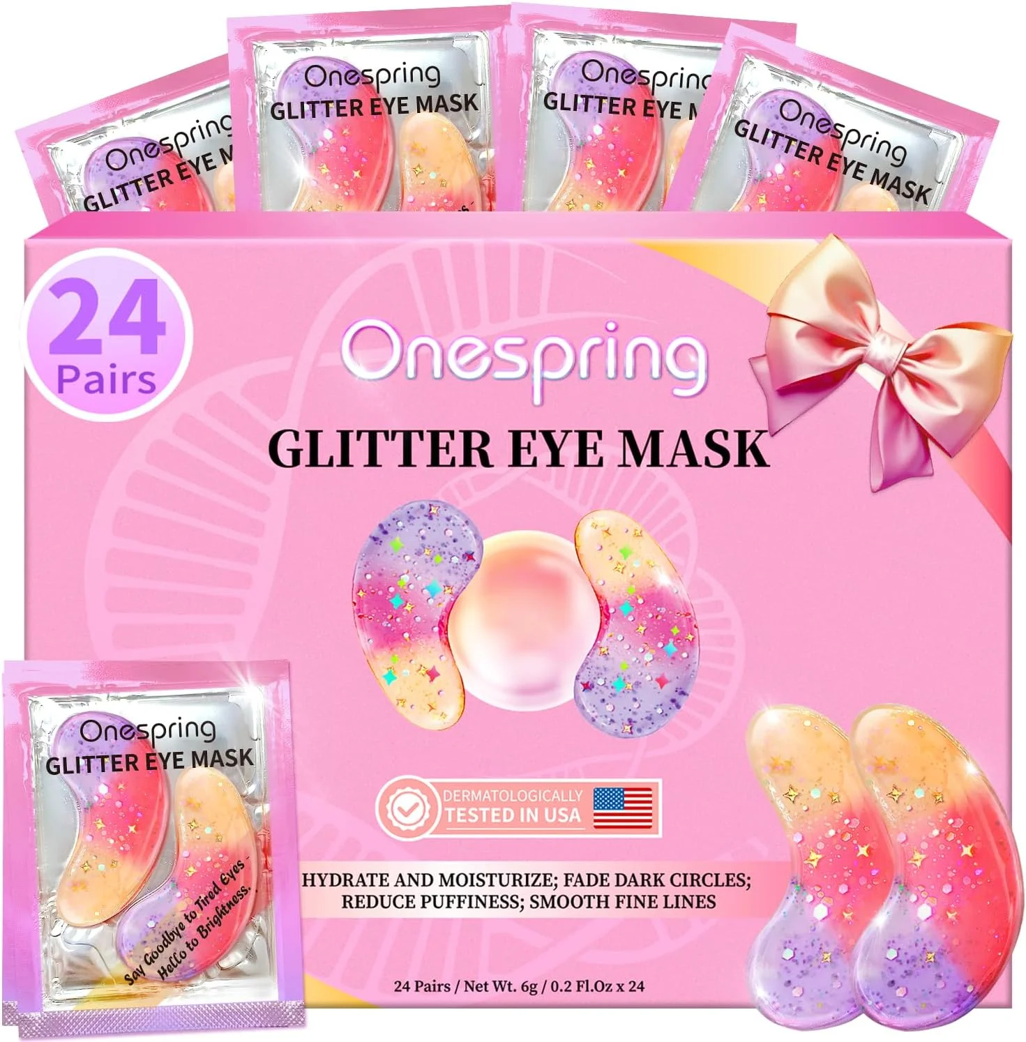 ماسک چشم (24 جفت) - هدیه برای او - پدهای زیر چشم برای سیاهی دور چشم، پف، چین و چروک، تسکین دهنده و آبرسان، پدهای ژلی مراقبت از پوست چشم، لوازم ضروری زیبایی برای زنان، هدیه ساقدوش عروس