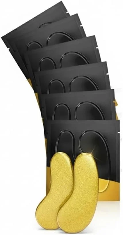 ماسک چشم طلای 24 عیار، پدهای زیر چشم برای تیرگی دور چشم، فرموله شده برای پف زیر چشم و تیرگی دور چشم برای آقایان و بانوان 20 جفت، پدهای طلایی چشم برای روشن کنندگی و ضد پیری و چروک پف زیر چشم