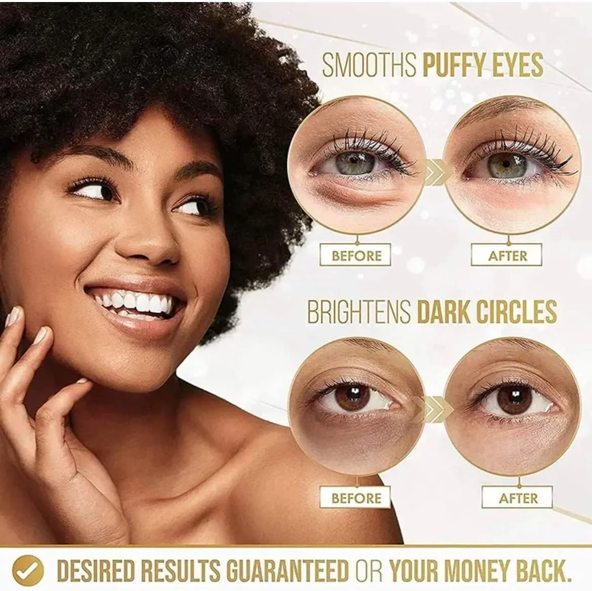 ماسک چشم طلای 24 عیار، پدهای زیر چشم برای تیرگی دور چشم، فرموله شده برای پف زیر چشم و تیرگی دور چشم برای آقایان و بانوان 20 جفت، پدهای طلایی چشم برای روشن کنندگی و ضد پیری و چروک پف زیر چشم