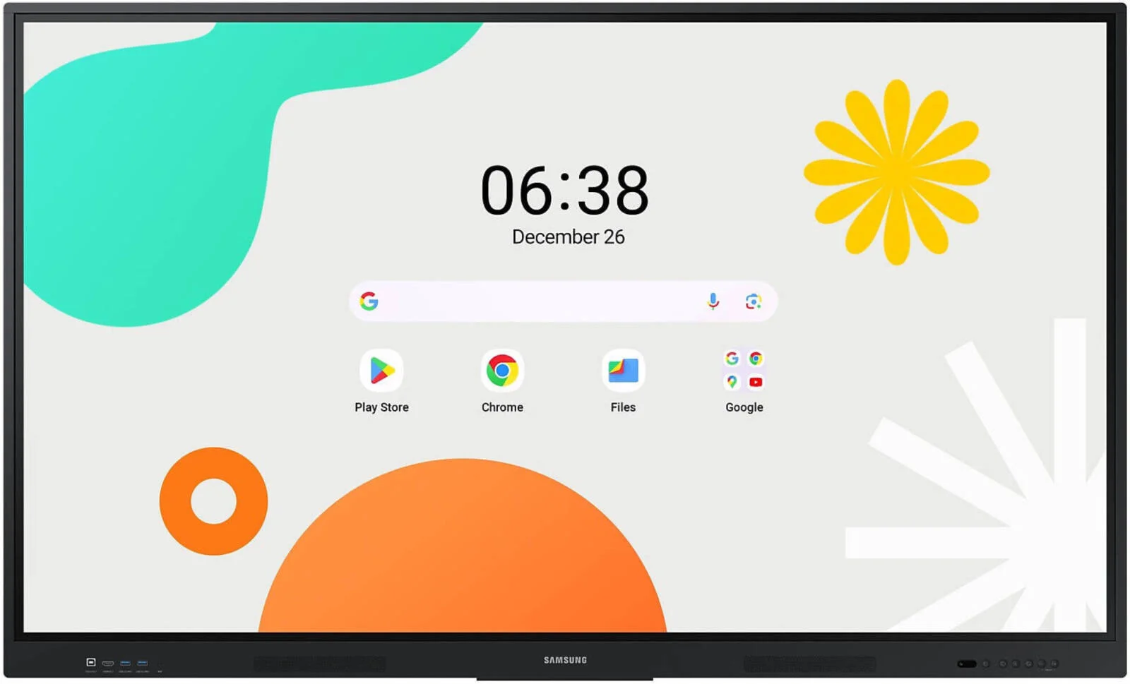 نمایشگر تعاملی سری SAMSUNG WAF، نمایشگر لمسی 86 اینچی 4K UHD IR، به همراه دوربین کنفرانس ویدیویی Logitech MeetUp 2 و پایه تلویزیون Logitech XL