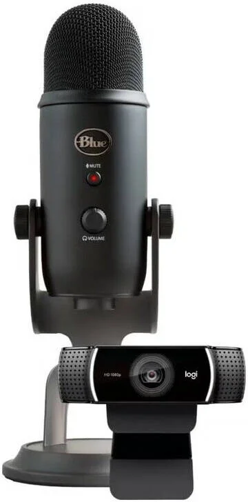 میکروفون USB لاجیتک Blue Yeti + وب کم Logitech C922 Pro HD - مشکی