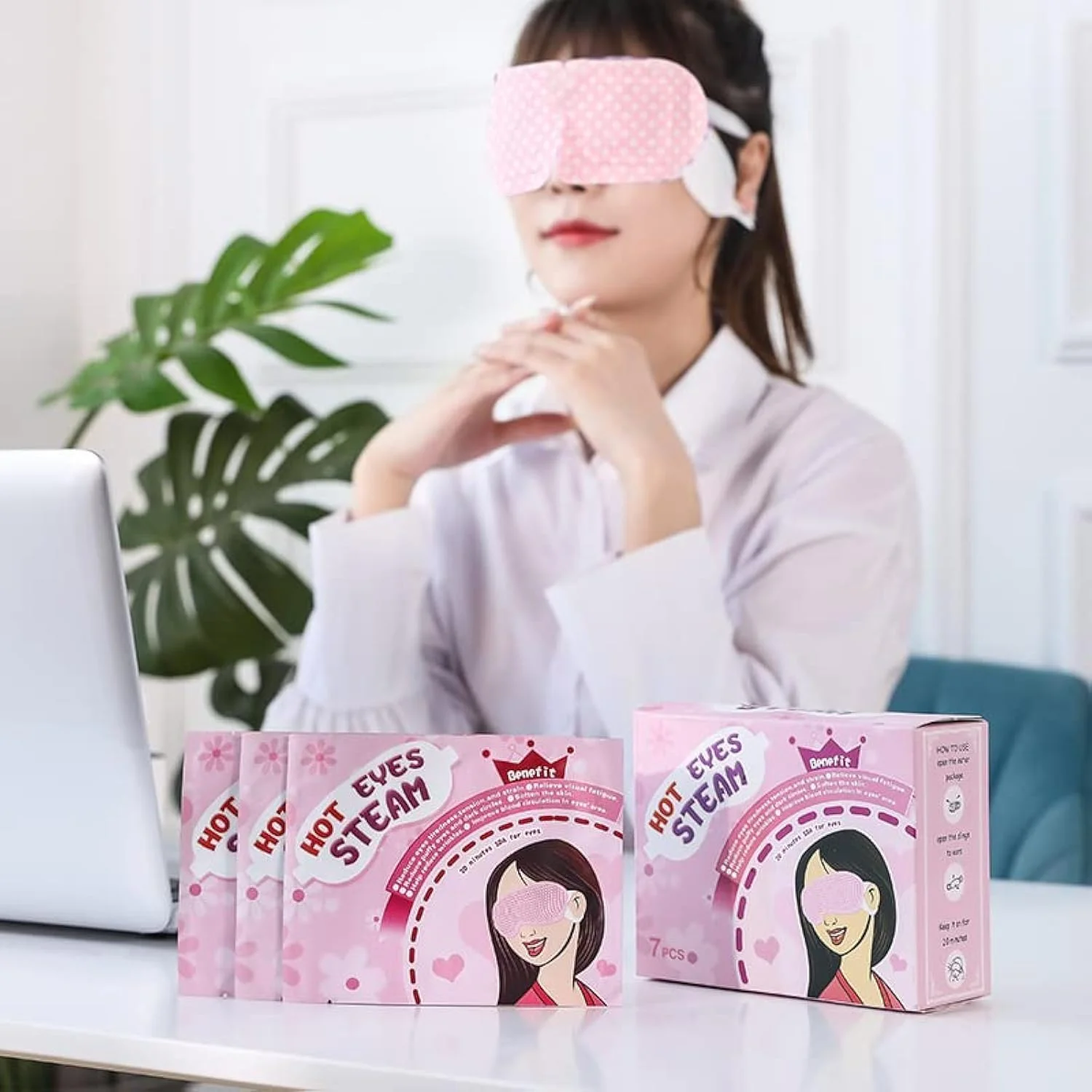 ماسک چشم بخار SYOSI، ماسک چشم برای سیاهی و پف زیر چشم، تسکین سردرد، تسکین خشکی چشم، کاهش استرس، رفع خستگی چشم، استفاده قبل از خواب می تواند به بهبود کیفیت خواب کمک کند - 14 عدد