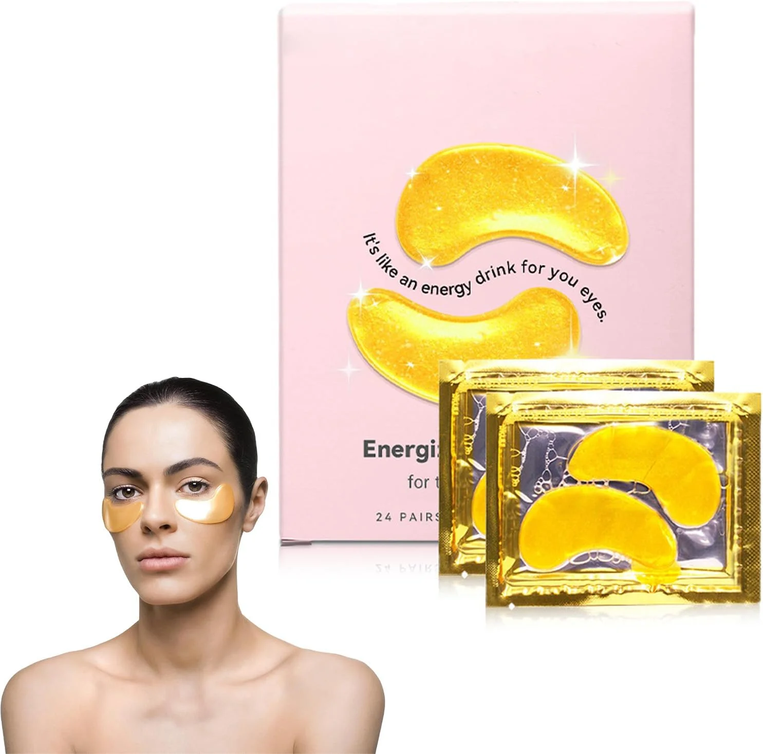 پدهای ژلی دور چشم رتینول کلاژن، 24 جفت، پچ زیر چشم برای ضد پیری، ژل های کاهش دهنده چین و چروک برای پف زیر چشم و خطوط ریز، ماسک چشم آبرسان