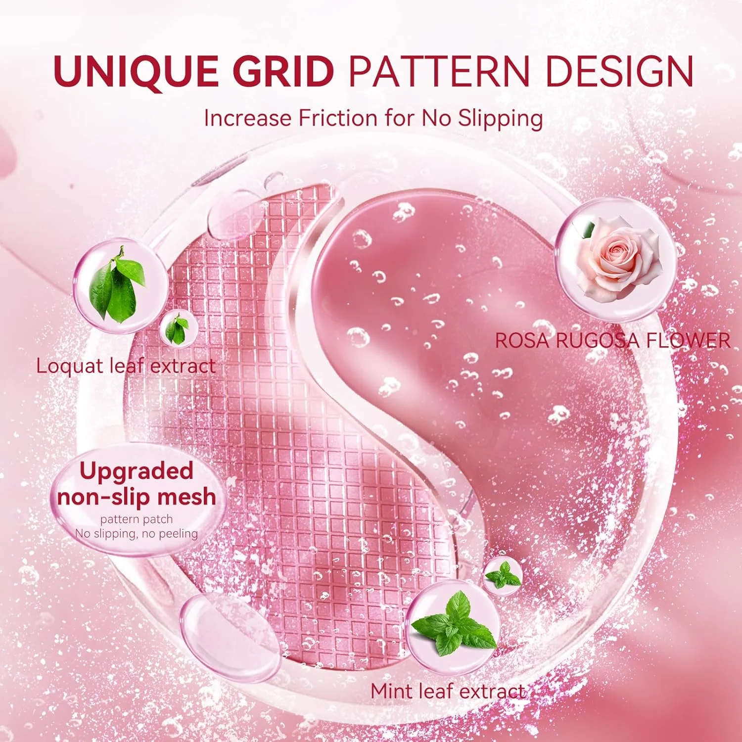 ماسک چشم گل رز BREYLEE - 60 عدد، پچ های زیر چشم، پچ های چشم برای پف زیر چشم، آبرسان، بهبود دهنده و سفت کننده ناحیه چشم، مناسب برای زنان و مردان.