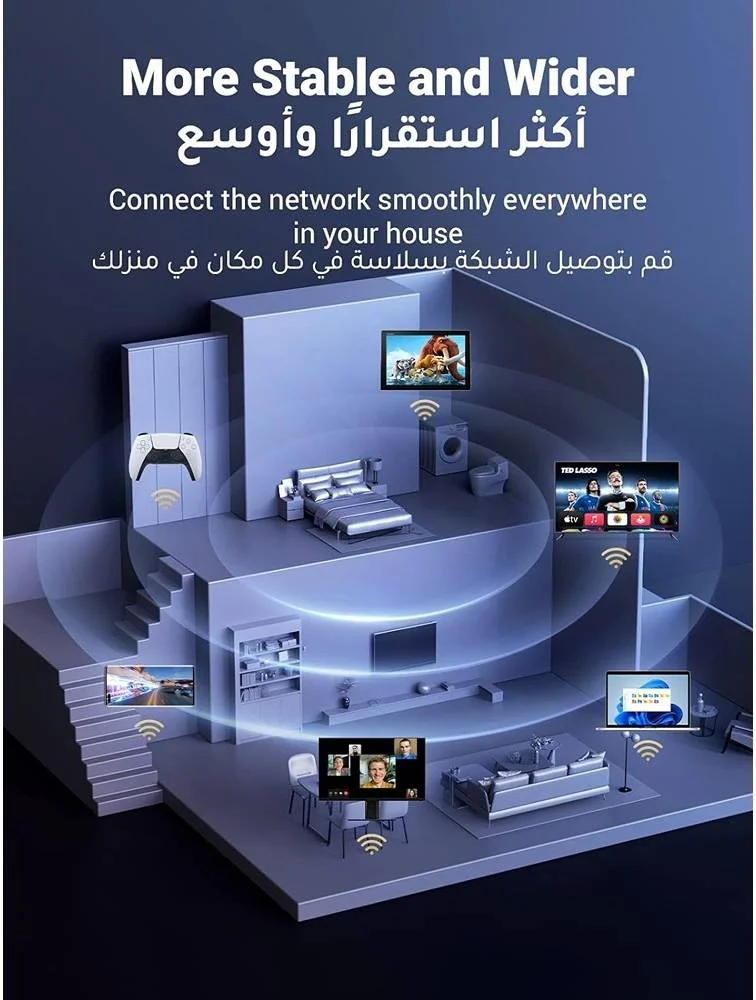 آداپتور وایفای USB یگرین AC1300، USB 3.0، آنتنهای دوگانه 5dBi، 2.4GHz/5GHz تا 867 مگابیت بر ثانیه، انتقال داده 5 گیگابیت بر ثانیه، محافظت WPA/WPA2/WEP، مشکی | 50341 آداپتور وایفای USB یگرین AC1300، USB 3.0، آنتنهای دوگانه 5dBi، 2.4GHz/5GHz تا 867 مگابیت بر ثانیه، انتقال داده 5 گیگابیت بر ثانیه، محافظت WPA/WPA2/WEP، مشکی | 50341