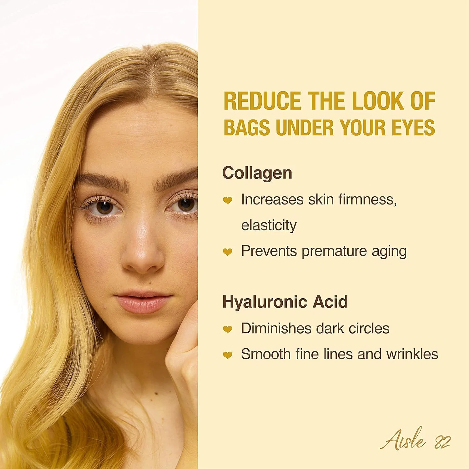 پچ زیر چشم طلای 24 عیار برای زنان - ماسک های طلای کلاژن برای حلقه های تیره و پف کردگی - درمان سیاهی زیر چشم