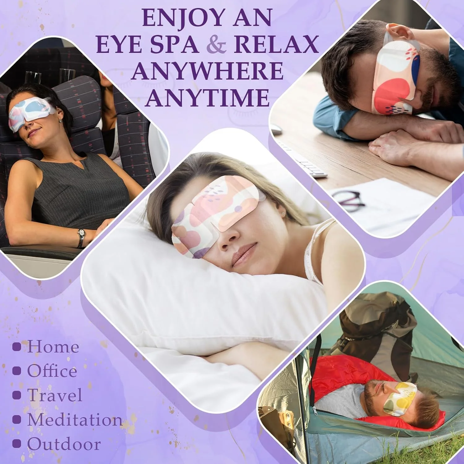 ماسک چشم بخار برای خشکی چشم، سیاهی دور چشم و پف، 40 عدد ماسک چشم خود گرم شونده، تسکین خستگی چشم، ماسک چشم گرم کننده یکبار مصرف برای تسکین سردرد، هدیه مسافرتی اسپا برای خواب زنان