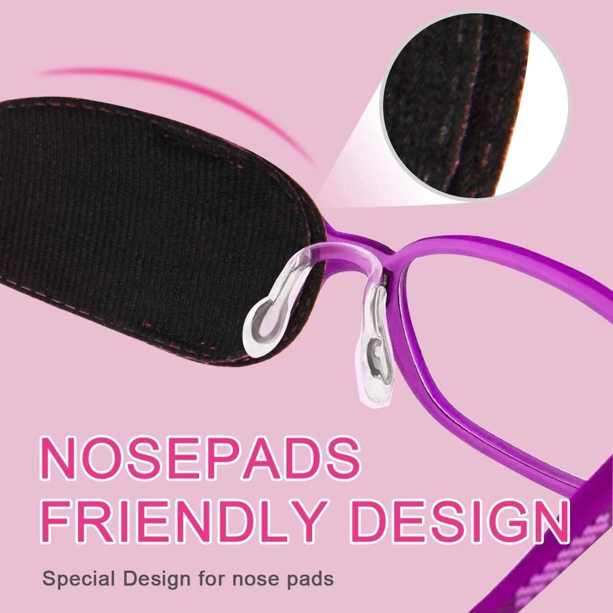 بسته 6 عددی پد چشم برای کودکان، پد چشم راست و چپ برای عینک، سازگار با پوست، بدون ایجاد خراش روی عینک، تسکین تنبلی چشم، انحراف چشم و بعد از عمل جراحی، پوشش کامل 9 × 5 سانتی متر (مشکی)