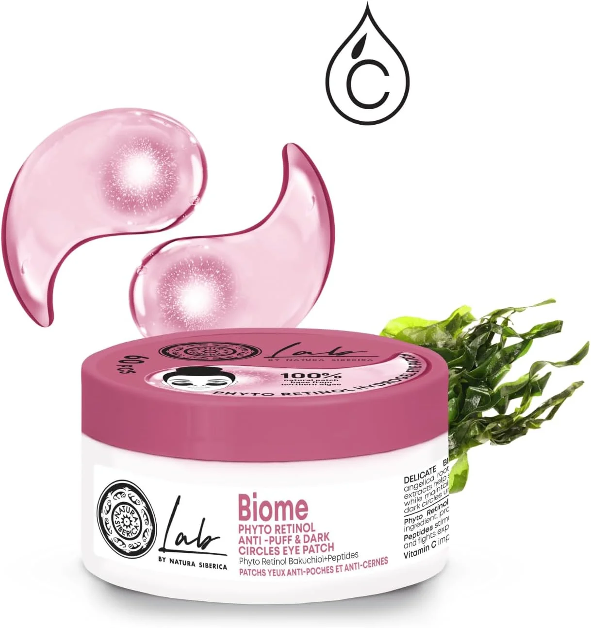 پچ دور چشم ضد پف و تیرگی ناتورا Siberica Lab by NS. Biome. Phyto Retinol، 60 عدد