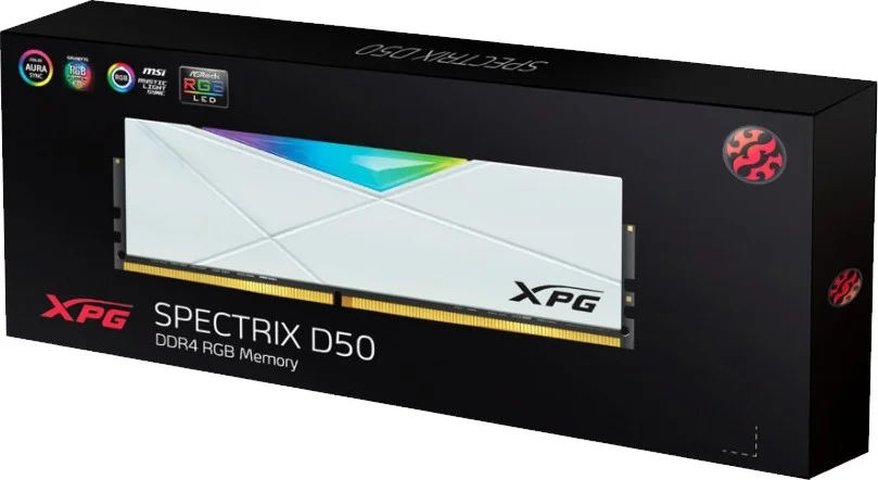 رم دسکتاپ ای دیتا XPG SPECTRIX D50 RGB 16 گیگابایت (2x8 گیگابایت) DDR4 3600MHz CL18 - سفید | AX4U36008G18I-DW50 رم دسکتاپ ای دیتا XPG SPECTRIX D50 RGB 16 گیگابایت (2x8 گیگابایت) DDR4 3600MHz CL18 - سفید | AX4U36008G18I-DW50