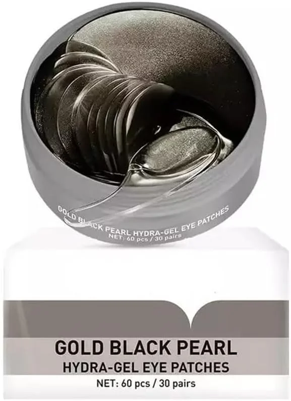 پدهای هیدروژلی دور چشم BlackGold، 30 جفت، غنی از اسید هیالورونیک و کلاژن، مرطوب کننده، ماسک های دور چشم ضد پیری، به طور موثر چین و چروک و پف، حلقه های تیره را کاهش می دهند