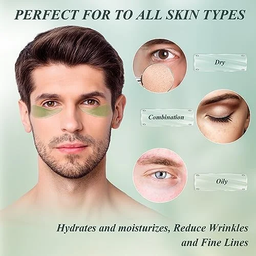 ماسک دور چشم آلوئه ورا 60 عددی، درمان پف و سیاهی دور چشم، درمان گودی زیر چشم، با عصاره های طبیعی خالص برای مبارزه با پف، خطوط ریز، چین و چروک و کیسه های زیر چشم