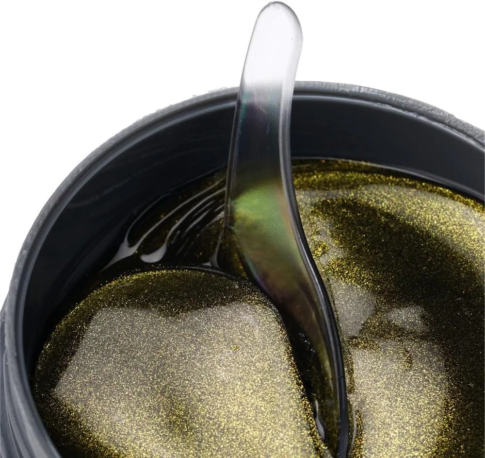 پدهای هیدروژلی دور چشم BlackGold، 30 جفت، غنی از اسید هیالورونیک و کلاژن، مرطوب کننده، ماسک های دور چشم ضد پیری، به طور موثر چین و چروک و پف، حلقه های تیره را کاهش می دهند