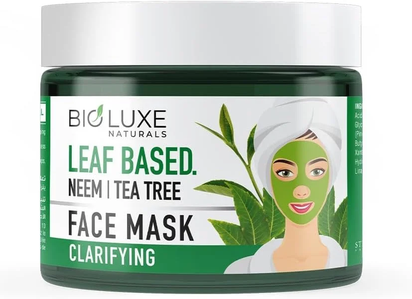 ماسک صورت گیاهی Bioluxe حاوی برگ، 400 گرم، عصاره چریش و درخت چای، روشن کننده و احیا کننده پوست، نرم و لطیف کننده ماسک صورت گیاهی Bioluxe حاوی برگ، 400 گرم، عصاره چریش و درخت چای، روشن کننده و احیا کننده پوست، نرم و لطیف کننده