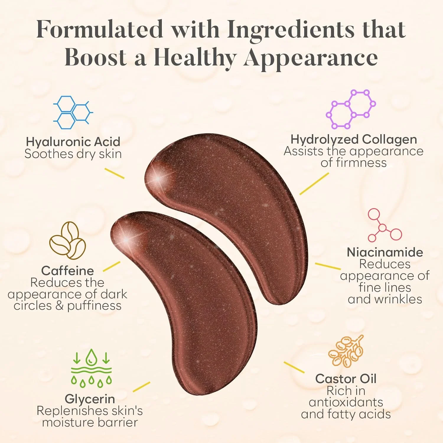 پدهای دور چشم کافئین (30 جفت) | پدهای دور چشم با نیاسینامید و هیالورونیک | پدهای دور چشم ضد تیرگی | رفع تیرگی دور چشم پدهای دور چشم کافئین (30 جفت) | پدهای دور چشم با نیاسینامید و هیالورونیک | پدهای دور چشم ضد تیرگی | رفع تیرگی دور چشم