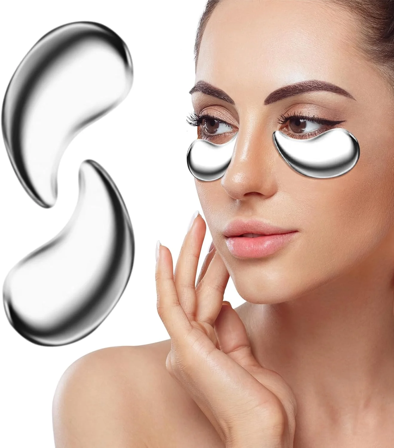 ماسک چشم استیل ضد زنگ قابل استفاده مجدد - پد چشم خنک کننده و گرم کننده برای ضد پیری، پف و رفع چین و چروک | بادوام، بهداشتی، برای مراقبت روزانه از چشم