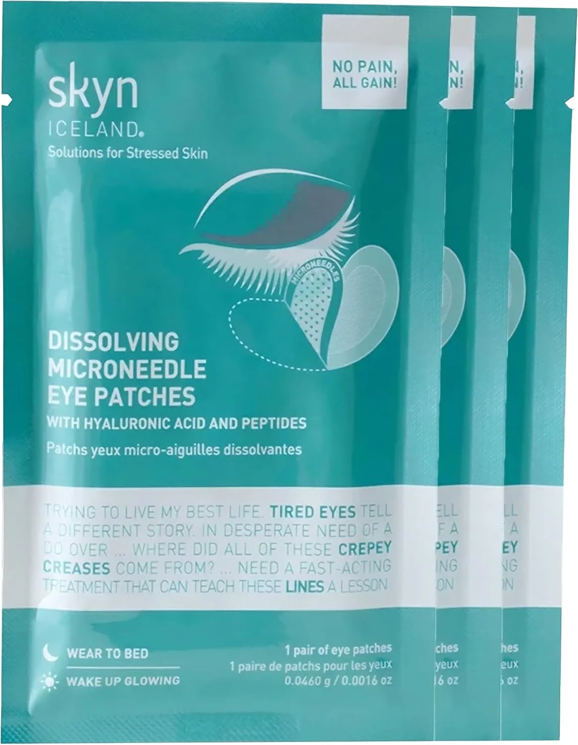 پدهای میکروسوزنی حل شونده دور چشم Skyn ICELAND با اسید هیالورونیک و پپتیدها: برای آبرسانی، استحکام و صاف کردن خطوط ریز، 3 جفت