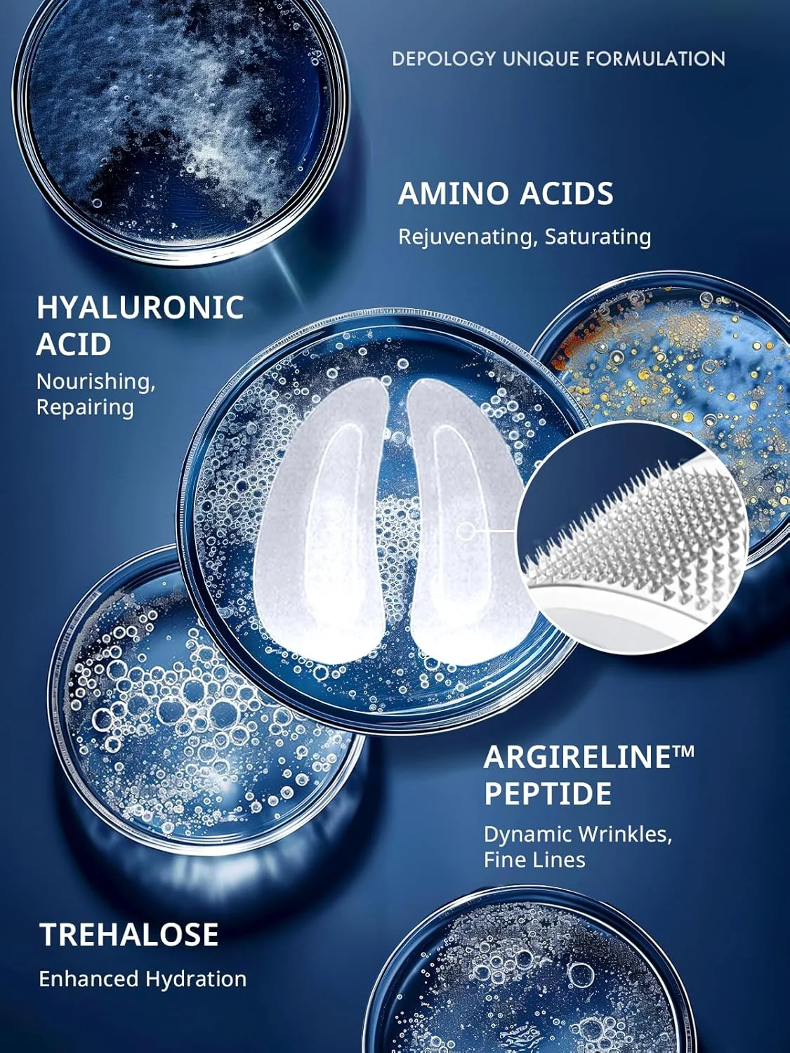 پچ های میکرو دارت حاوی سرم Deepcare+ Depology | ماسک چشم 4 جفتی | پچ های زیر چشم برای خطوط ریز | ماسک چشم آبرسان با پپتیدها | آمینو اسیدها | و مولکول های سنتز شده