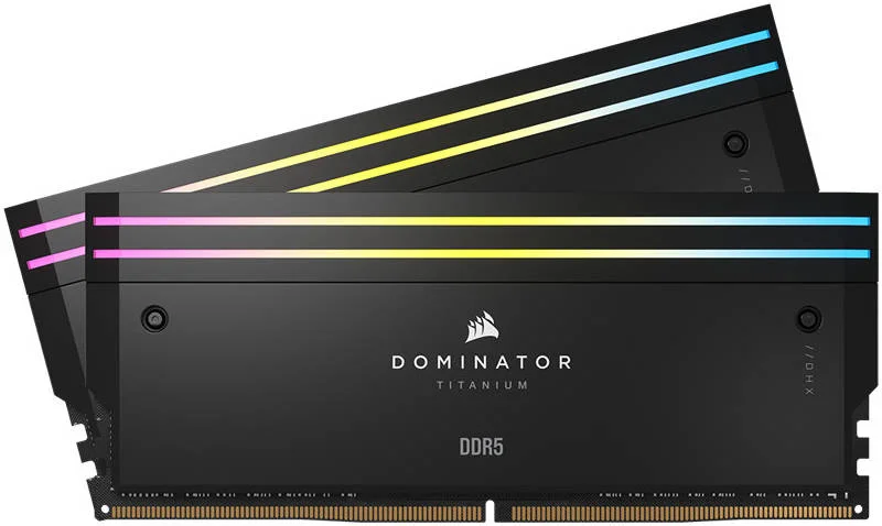 کیت حافظه دسکتاپ 48 گیگابایتی (2x24 گیگابایت) DDR5 RGB کرسیر Dominator Titanium، سرعت حافظه 7000 مگاهرتز، تاخیر CL36 CAS، ولتاژ حافظه 1.40 ولت، 288 پین، XMP، سازگار با iCUE، مشکی | CMP48GX5M2B7000C36 کیت حافظه دسکتاپ 48 گیگابایتی (2x24 گیگابایت) DDR5 RGB کرسیر Dominator Titanium، سرعت حافظه 7000 مگاهرتز، تاخیر CL36 CAS، ولتاژ حافظه 1.40 ولت، 288 پین، XMP، سازگار با iCUE، مشکی | CMP48GX5M2B7000C36