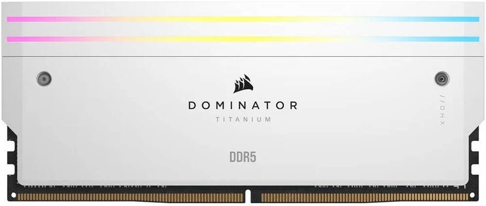 کیت حافظه دسکتاپ 64 گیگابایتی (2 عدد 32 گیگابایتی) DDR5 RGB کرسیر Dominator Titanium، سرعت حافظه 6000MT/s، تاخیر CL30 CAS، ولتاژ تست شده 1.40V، 288 پین، Intel XMP 3.0 & AMD EXPO، سفید | CMP64GX5M2B6000Z30W کیت حافظه دسکتاپ 64 گیگابایتی (2 عدد 32 گیگابایتی) DDR5 RGB کرسیر Dominator Titanium، سرعت حافظه 6000MT/s، تاخیر CL30 CAS، ولتاژ تست شده 1.40V، 288 پین، Intel XMP 3.0 & AMD EXPO، سفید | CMP64GX5M2B6000Z30W