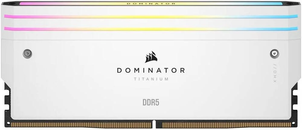 کیت حافظه دسکتاپ 64 گیگابایتی (2 عدد 32 گیگابایتی) DDR5 RGB کرسیر Dominator Titanium، سرعت حافظه 6000MT/s، تاخیر CL30 CAS، ولتاژ تست شده 1.40V، 288 پین، Intel XMP 3.0 & AMD EXPO، سفید | CMP64GX5M2B6000Z30W کیت حافظه دسکتاپ 64 گیگابایتی (2 عدد 32 گیگابایتی) DDR5 RGB کرسیر Dominator Titanium، سرعت حافظه 6000MT/s، تاخیر CL30 CAS، ولتاژ تست شده 1.40V، 288 پین، Intel XMP 3.0 & AMD EXPO، سفید | CMP64GX5M2B6000Z30W