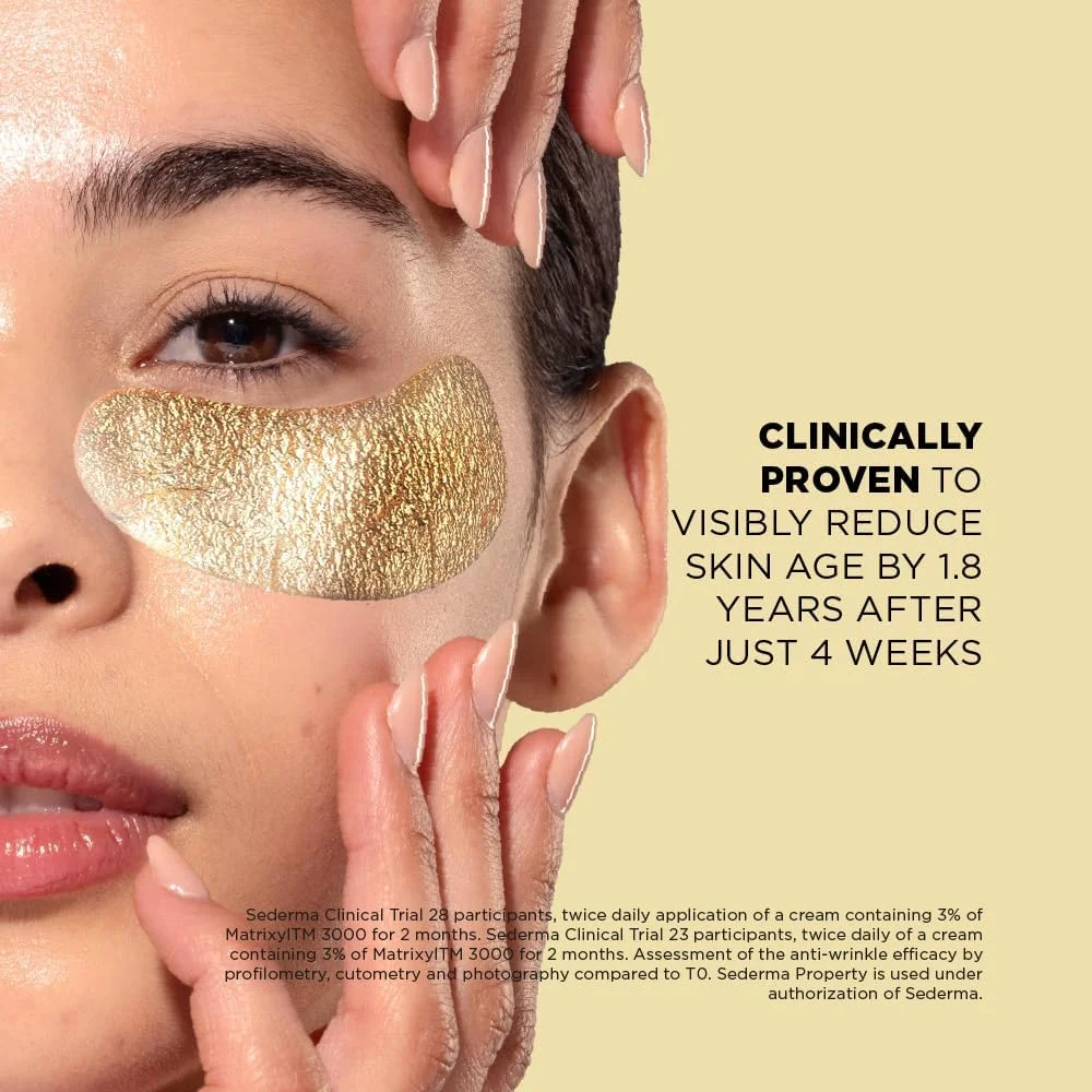 پد زیر چشم ضد پیری Skin Republic Matrixyl 3000 (2 جفت) - ماسک زیر چشم با کمپلکس پپتیدی، افزایش کلاژن و الاستین، کاهش چروک های عمیق، بهبود بافت پوست و جوانسازی پوست