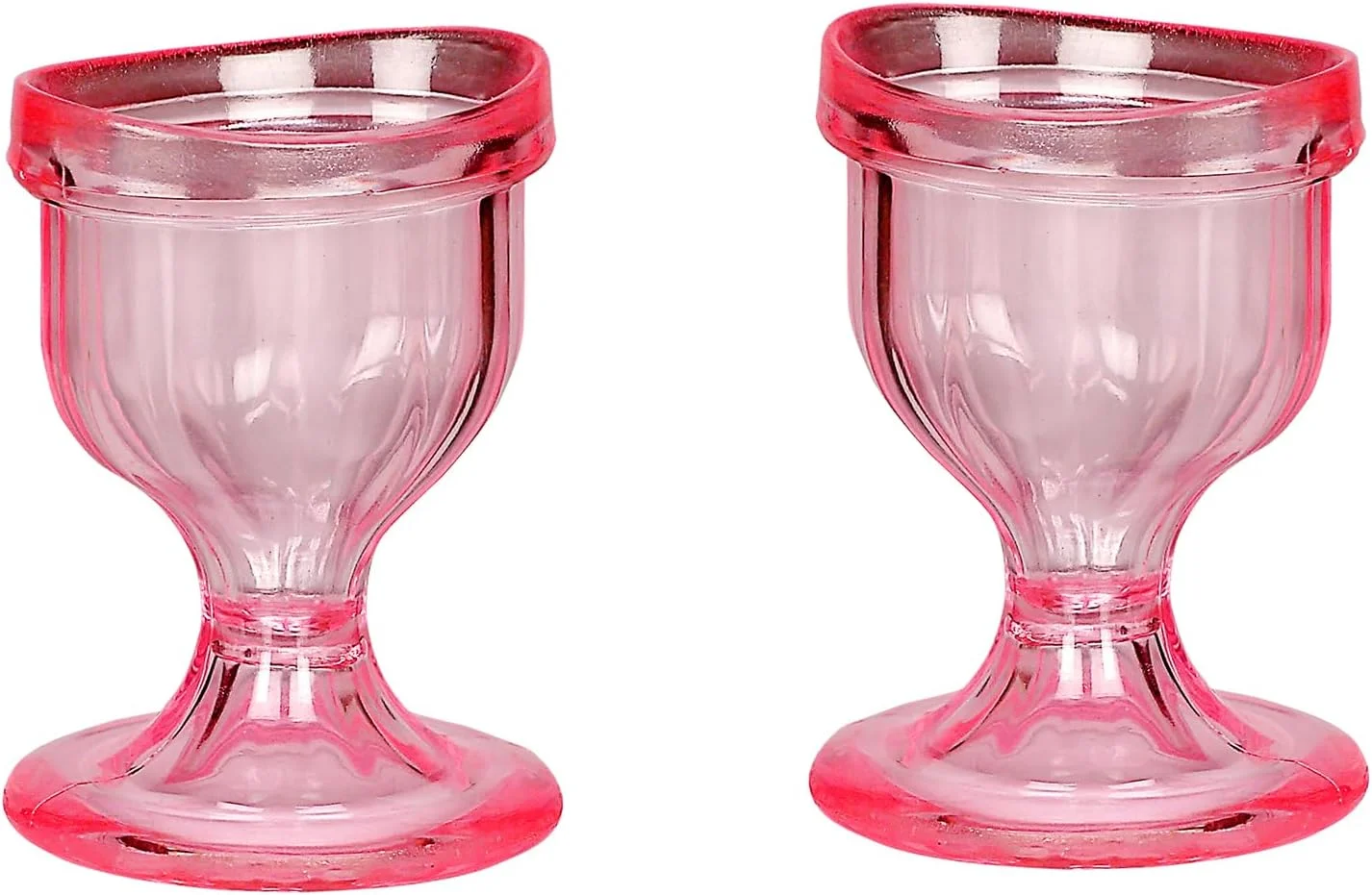 ست دو عددی فنجان شستشوی چشم صورتی - 15 میلی لیتر، فنجان های چشمی قابل استفاده مجدد برای تمیز کردن چشم، تسکین آلرژی و رفع سوزش - بدون BPA، ساخت هند