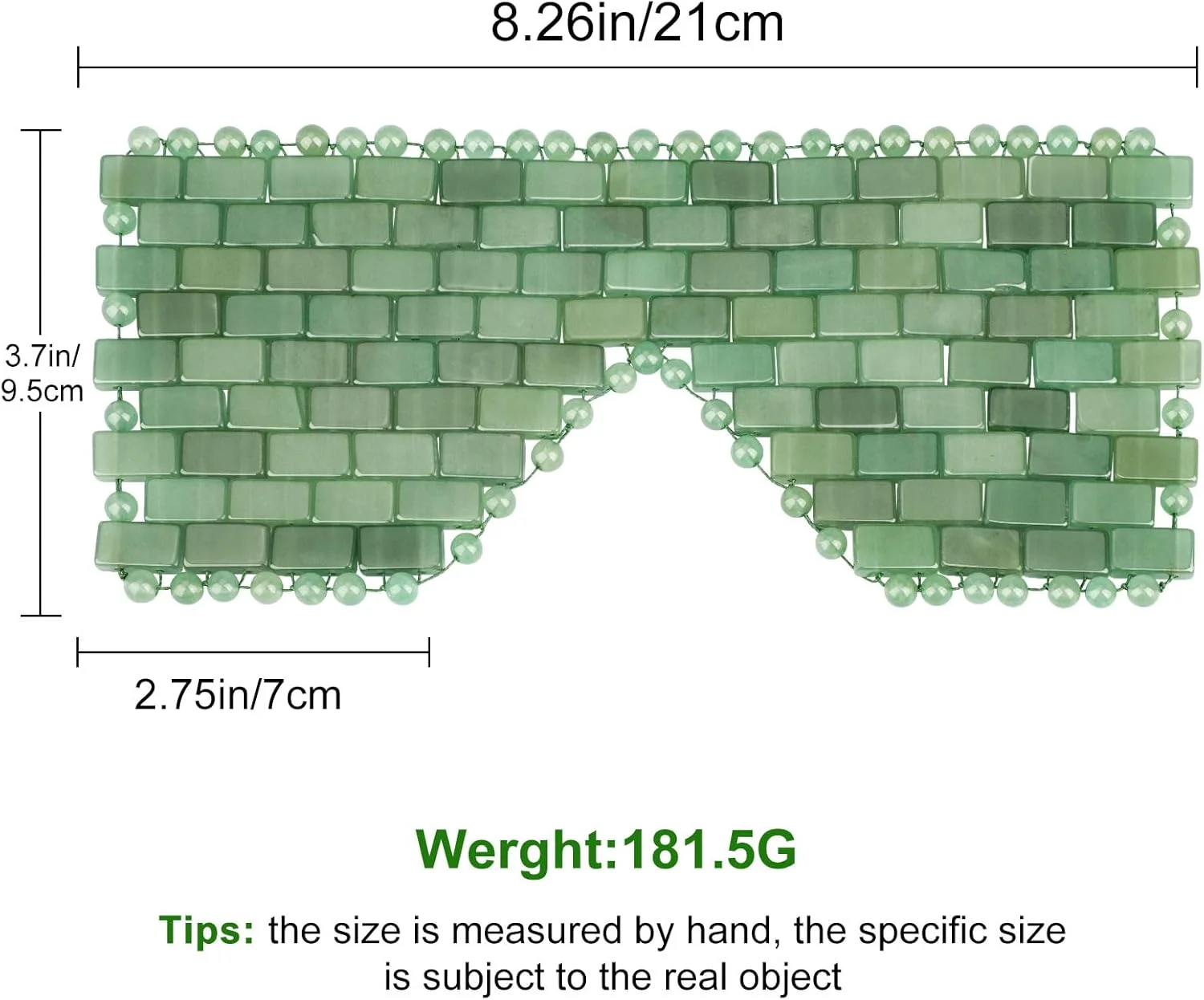 ماسک چشم یشم Ideayard، ماسک صورت خنک کننده، 100% کوارتز آونتورین طبیعی، رفع چین و چروک، پف و تسکین میگرن