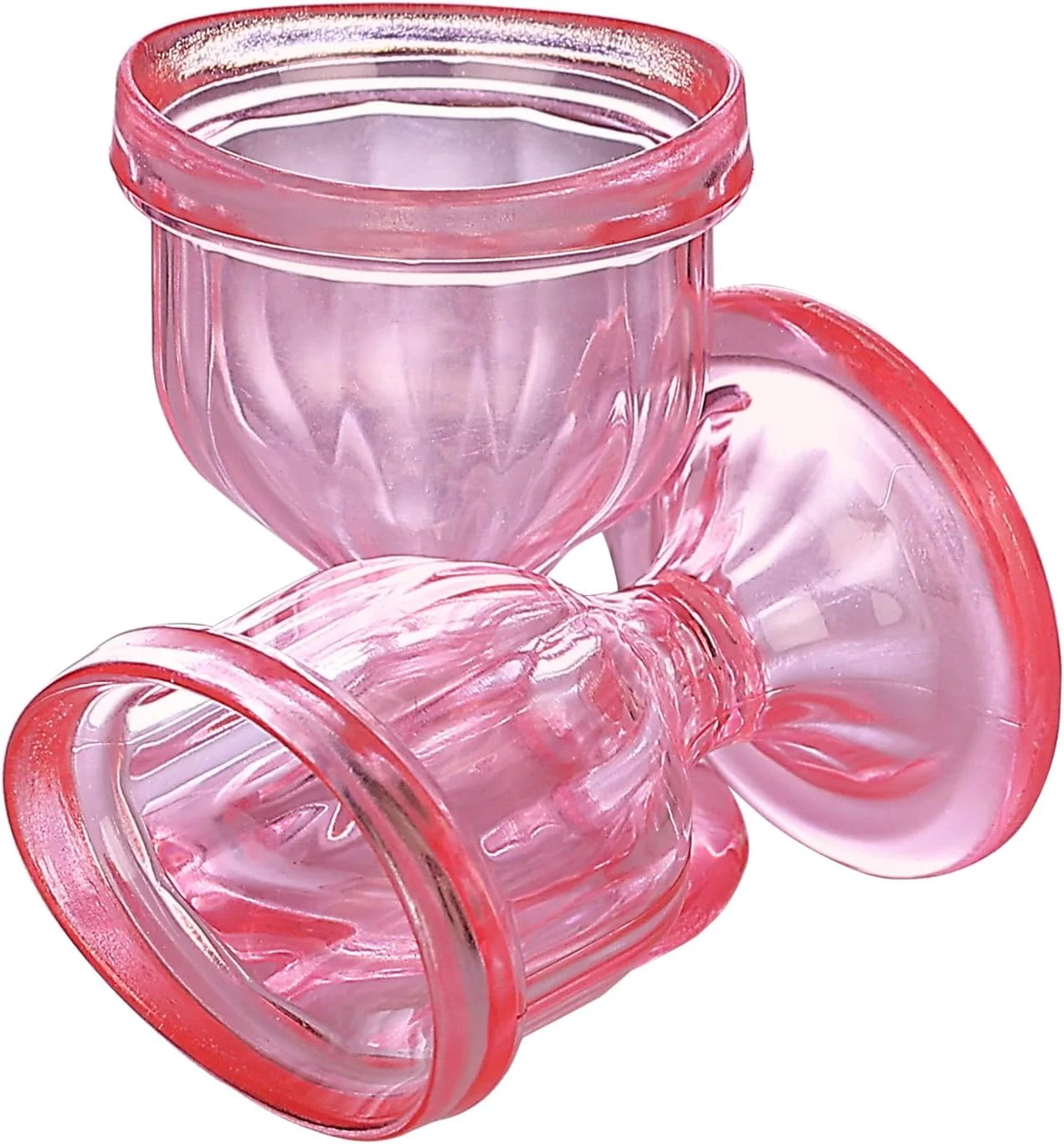 ست دو عددی فنجان شستشوی چشم صورتی - 15 میلی لیتر، فنجان های چشمی قابل استفاده مجدد برای تمیز کردن چشم، تسکین آلرژی و رفع سوزش - بدون BPA، ساخت هند