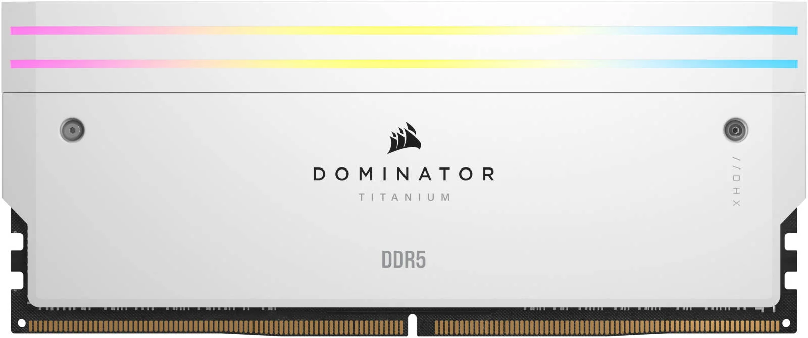کیت حافظه دسکتاپ 96 گیگابایتی (2 عدد 48 گیگابایتی) DDR5 RGB کرسیر Dominator Titanium، سرعت حافظه 6600MT/s، تاخیر CL32 CAS، ولتاژ تست شده 1.40V، 288 پین، XMP 3.0، سفید | CMP96GX5M2B6600C32W