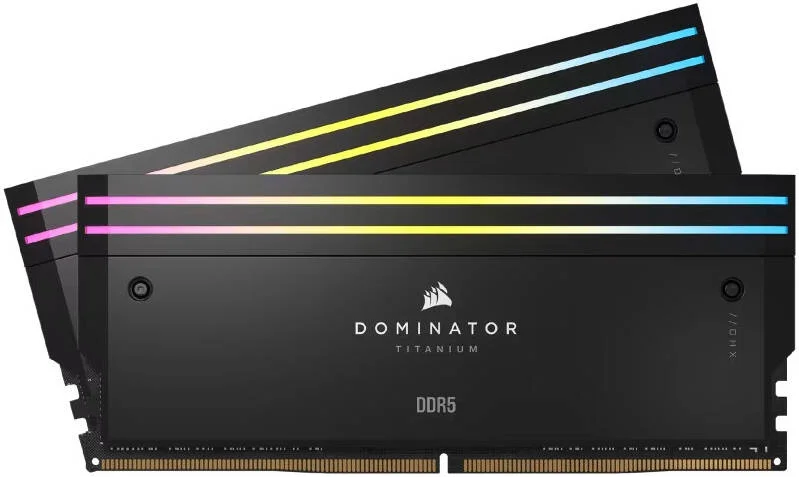 کیت حافظه دسکتاپ 96 گیگابایتی (2 عدد 48 گیگابایتی) DDR5 RGB کرسیر Dominator Titanium، سرعت حافظه 7000MT/s، تاخیر CL40 CAS، ولتاژ تست شده 1.40V، 288 پین، XMP 3.0، مشکی | CMP96GX5M2B7000C40
