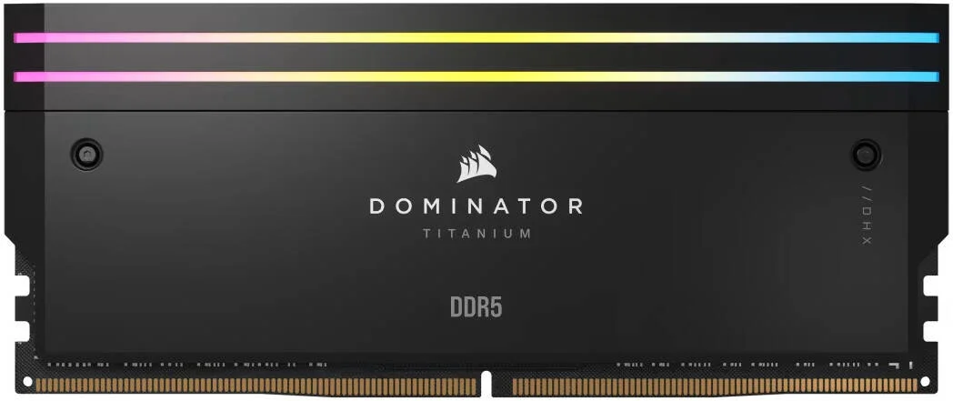 کیت حافظه دسکتاپ 96 گیگابایتی (2 عدد 48 گیگابایتی) DDR5 RGB کرسیر Dominator Titanium، سرعت حافظه 7000MT/s، تاخیر CL40 CAS، ولتاژ تست شده 1.40V، 288 پین، XMP 3.0، مشکی | CMP96GX5M2B7000C40