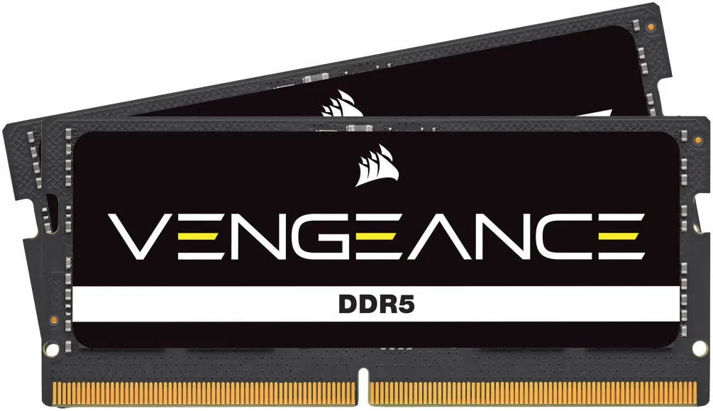 حافظه لپ تاپ کرسیر Vengeance 16GB (2x8GB) DDR5 SO-DIMM، سرعت تست شده 4800MHz، تاخیر CL40 CAS، ولتاژ تست شده 1.10V، 262 پین، مشکی | CMSX16GX5M2A4800C40