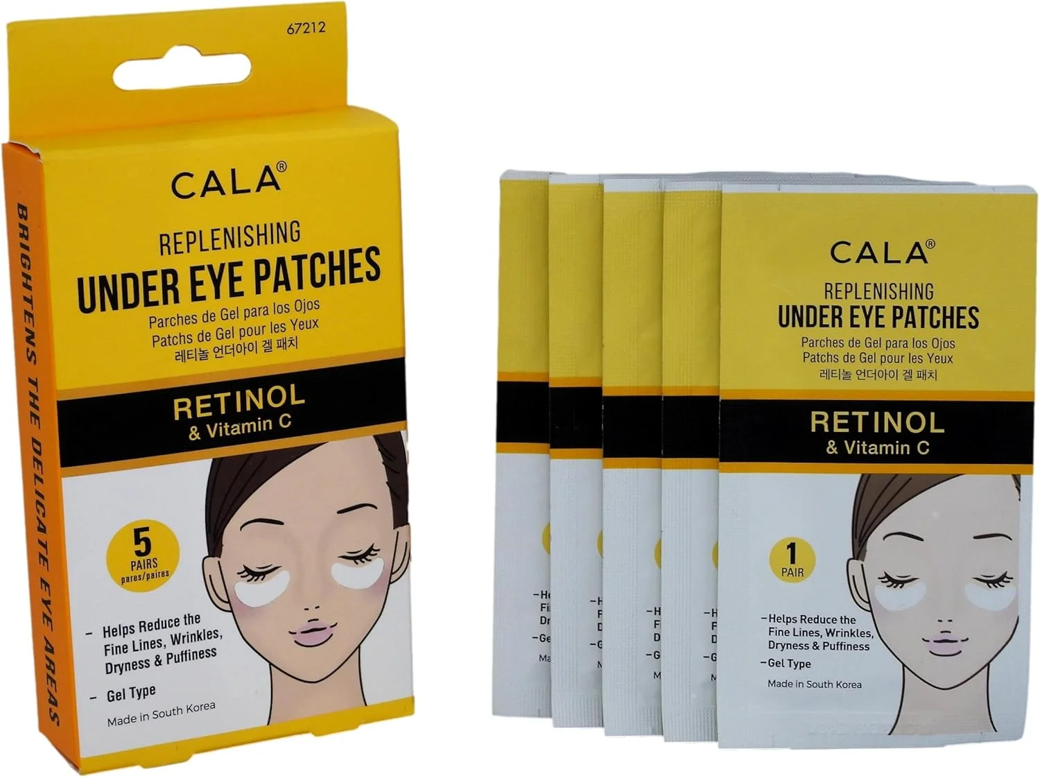 پچ های زیر چشم کالا: رتینول و ویتامین C (بسته 5 عددی)