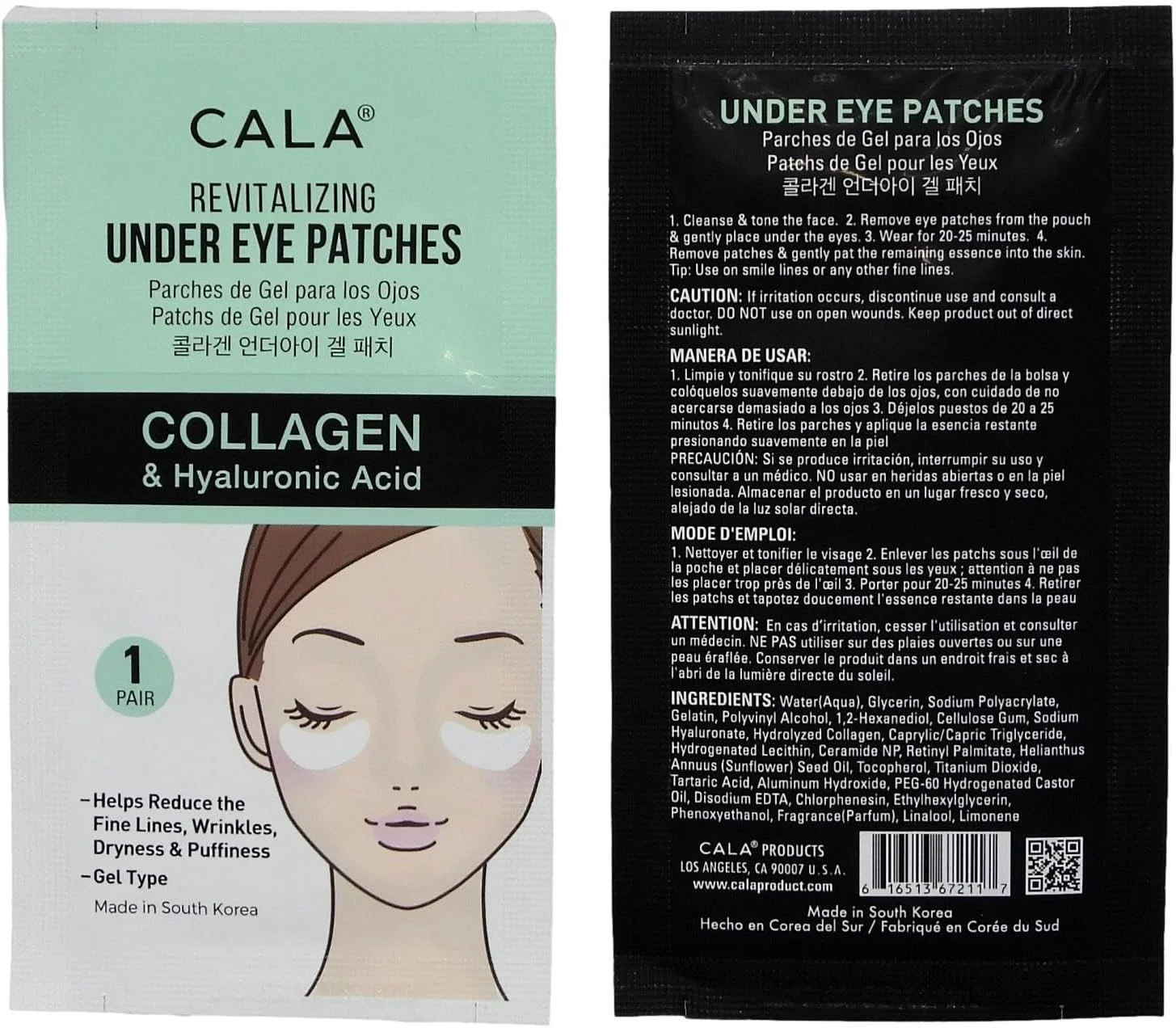 پچ های زیر چشم احیا کننده کالا، حاوی کلاژن و هیالورونیک اسید